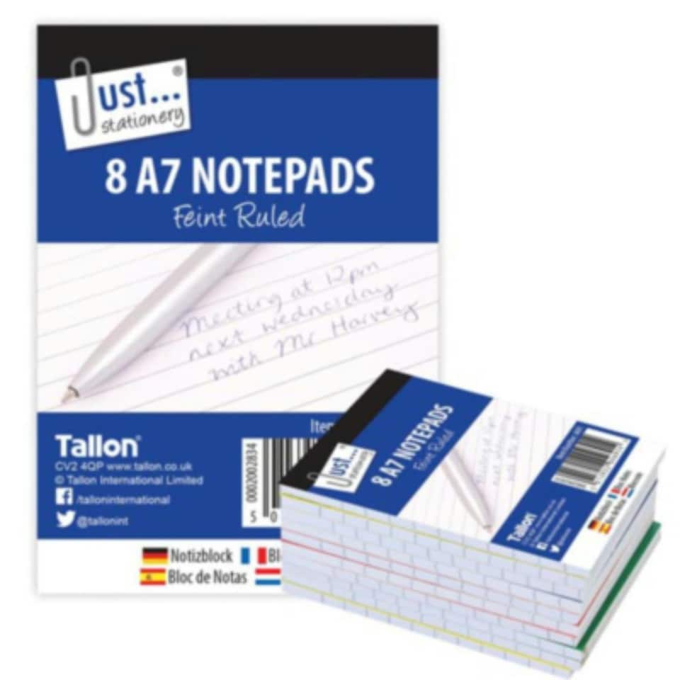 Just Stationery A7 Notebook (Pack of 8)