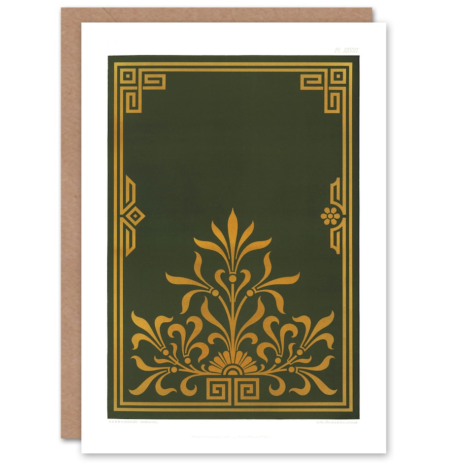 image 1 of GA and MA Audsley Art Card Antique Art Deco Botanical Pattern