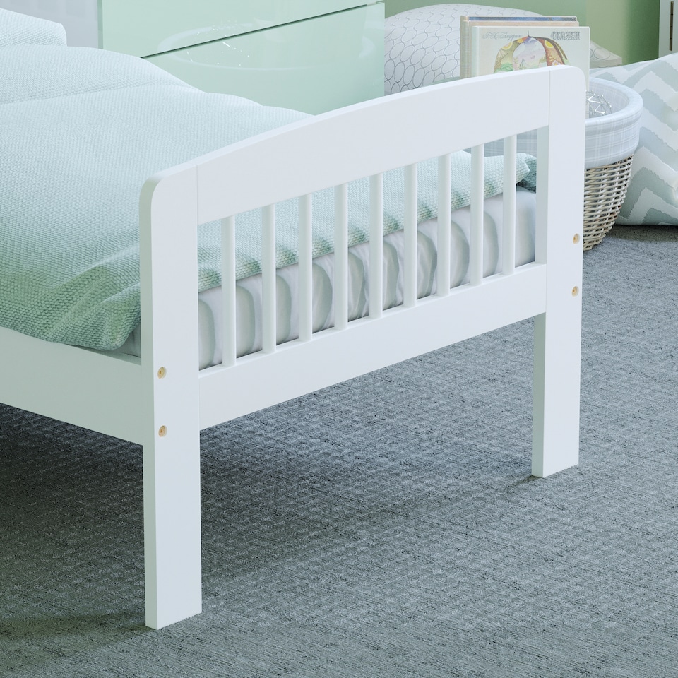 image 1 of Junior Vida Scorpio Toddler Bed With Side Rails, White, 70 x 140cm