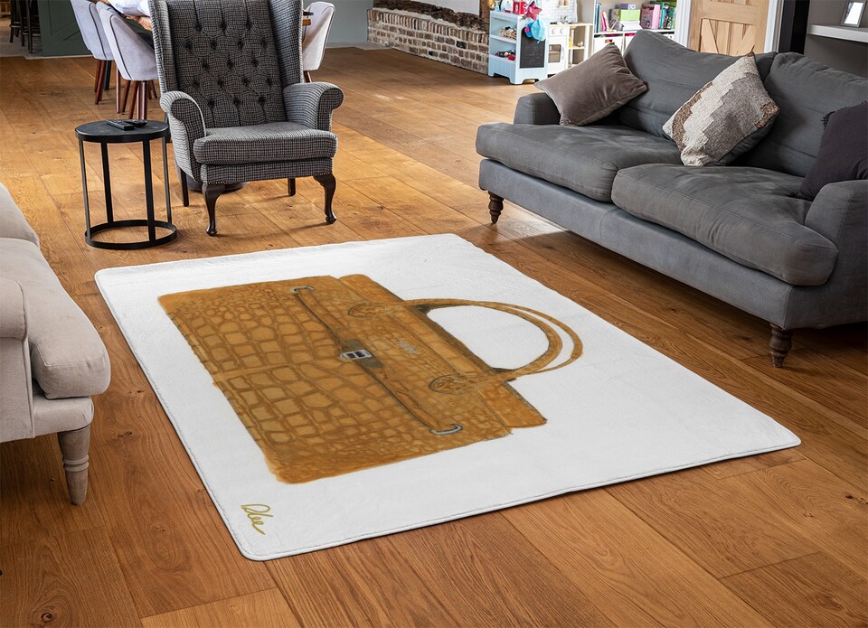 image 1 of Stylish Brown Bag Rug | Multi