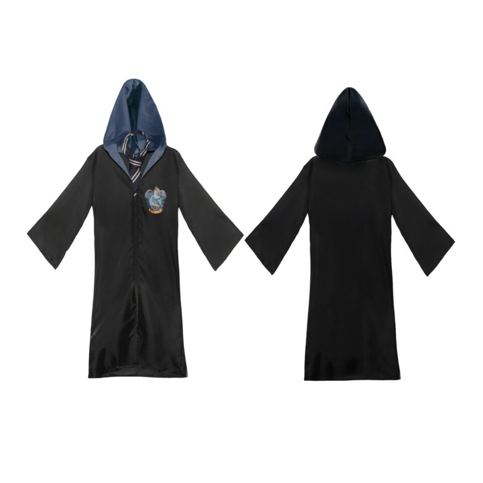 image 1 of Harry Potter Costume - 4Pcs - Ravenclaw Cloak, Tie, Tattoos & Wand | Multi | M
