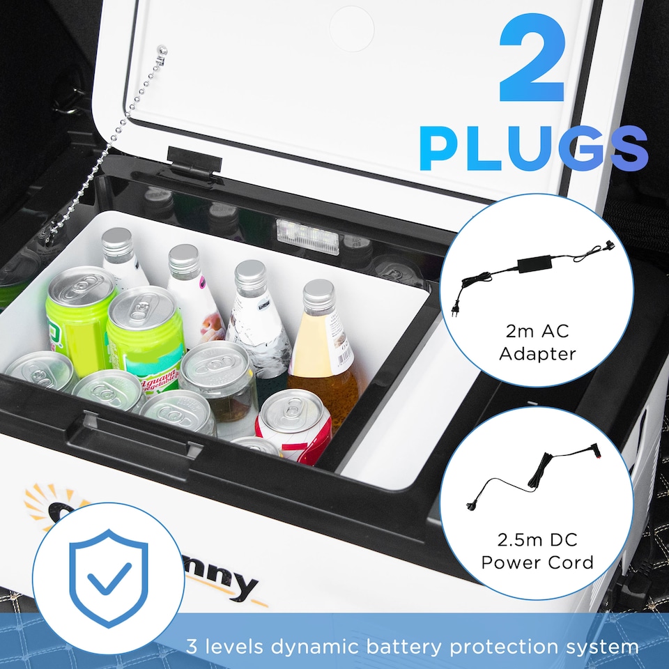 image 1 of Outsunny 12V Portable Car Refrigerator with Inner LED Light Indoor Outdoor, 18L