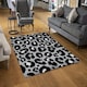 image 2 of Silver Leopard Print (Rug) Silver | Large: 140x200cm
