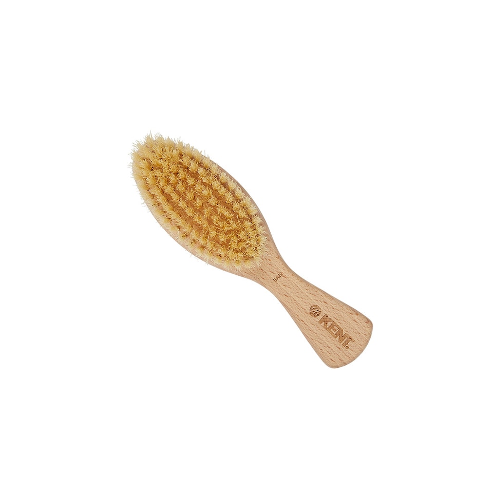image 1 of Kent Brushes Soft Bristle Beechwood Baby Brush with Travel Pouch