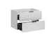 image 1 of Bathroom Vanity Unit 800mm Wall Hung Drawer Cabinet Ribbed Textured Fluted White Modern Floating Sink Unit Adel