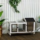 image 2 of PawHut Rabbit Hutch, Guinea Pig Cage with Wheels, Outdoor/Indoor, Brown