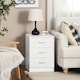 image 2 of HOMCOM Modern 3 Drawers Side Cabinet Wooden Bedside Table White