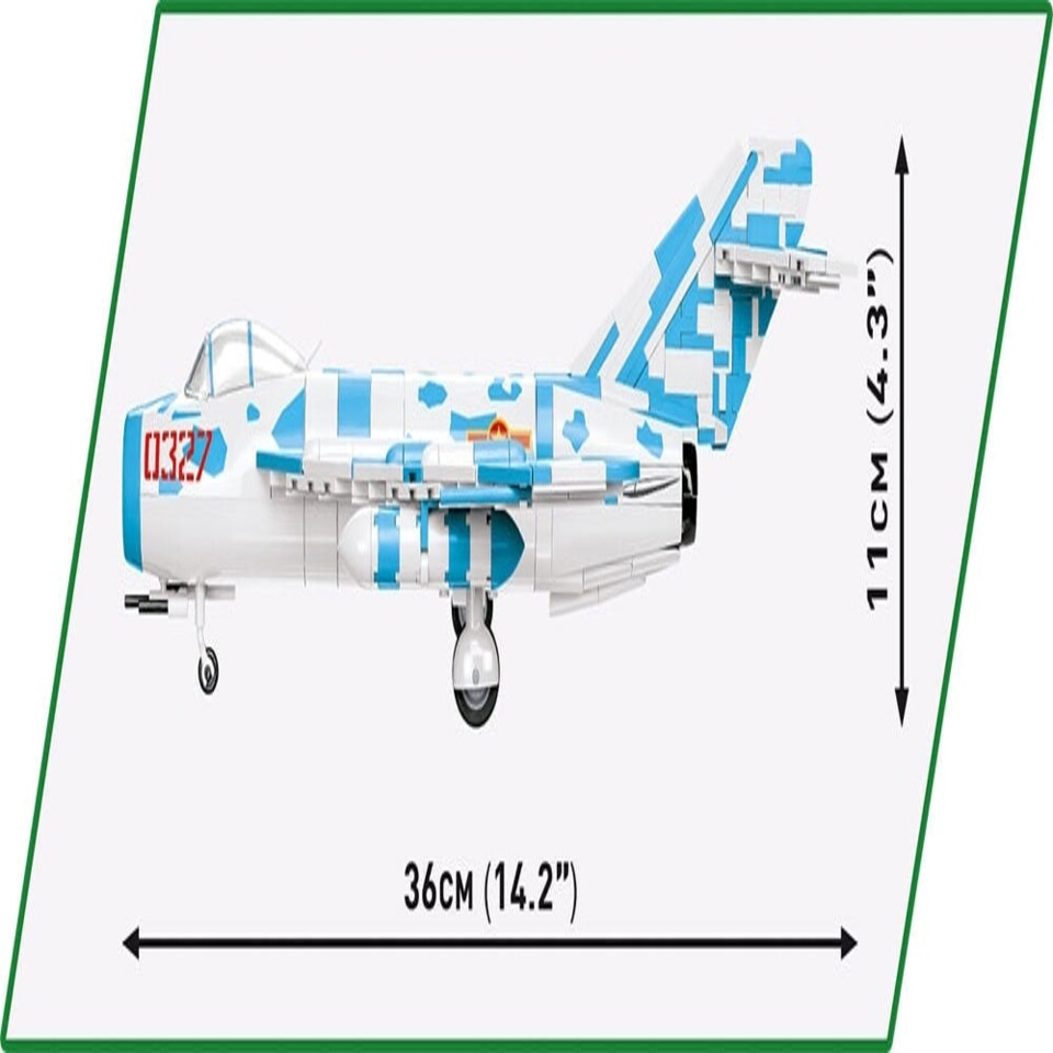 image 1 of MIG-17 NATO 'FRESCO' brick plane model - COBI 2424 - 577 bricks