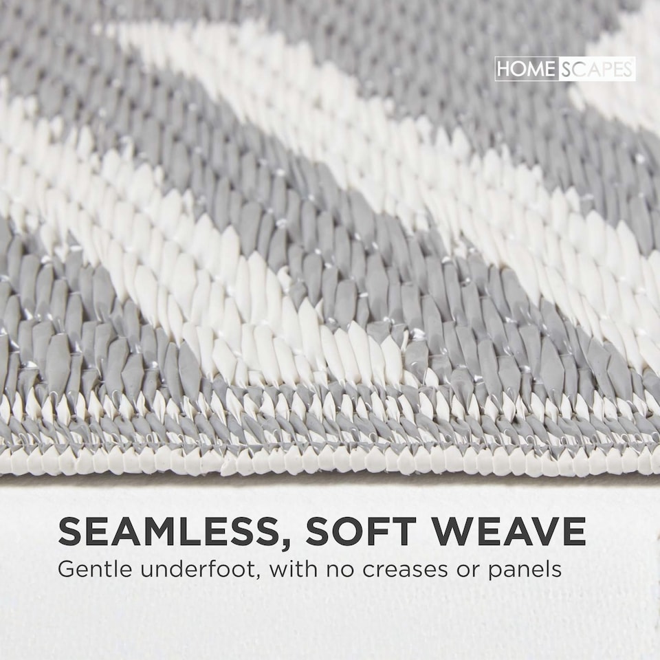image 1 of Homescapes Outdoor Rug Luxury Waterproof Reversible Recycled, For Garden, Luna Geometric | Grey | Grey and White
