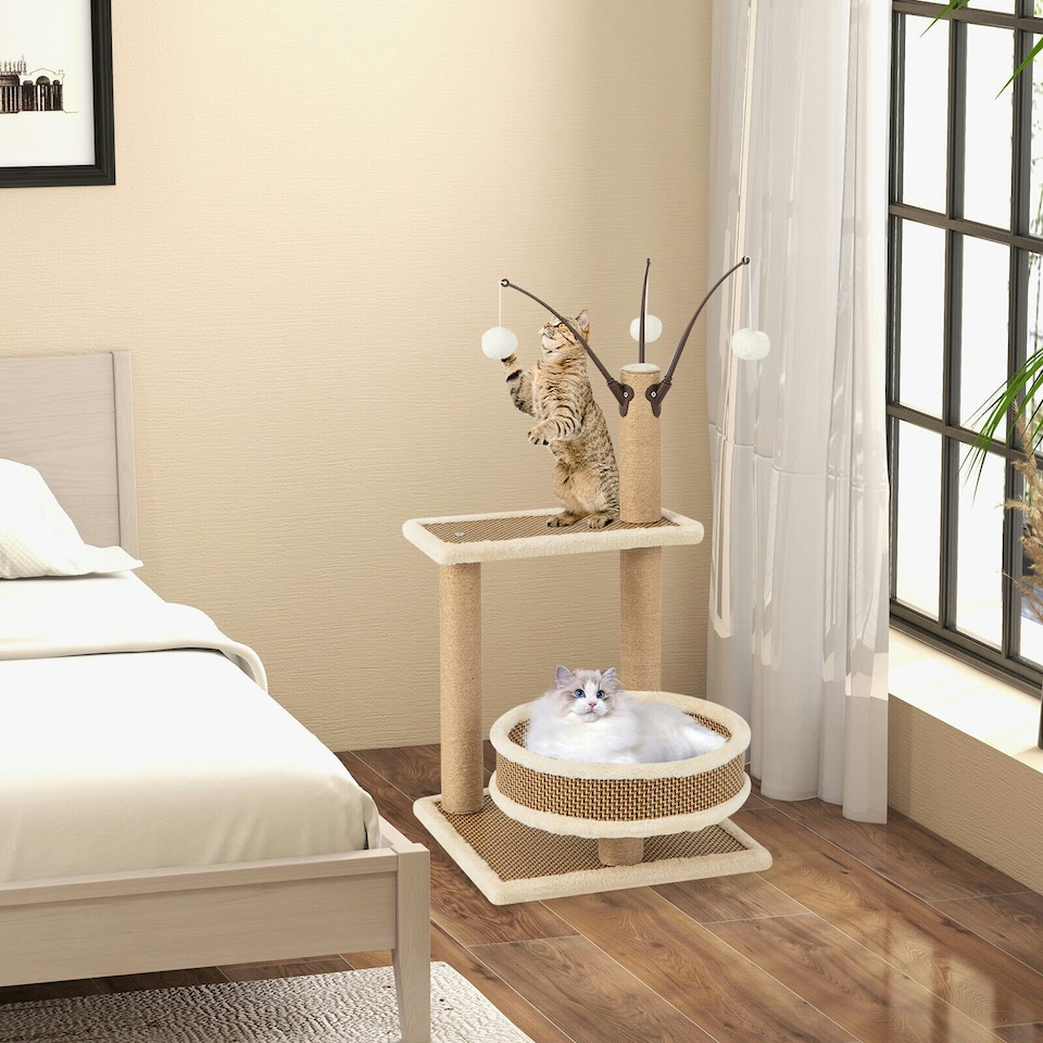 image 1 of COSTWAY Modern Cat Tower Cat Climbing Activity Tower