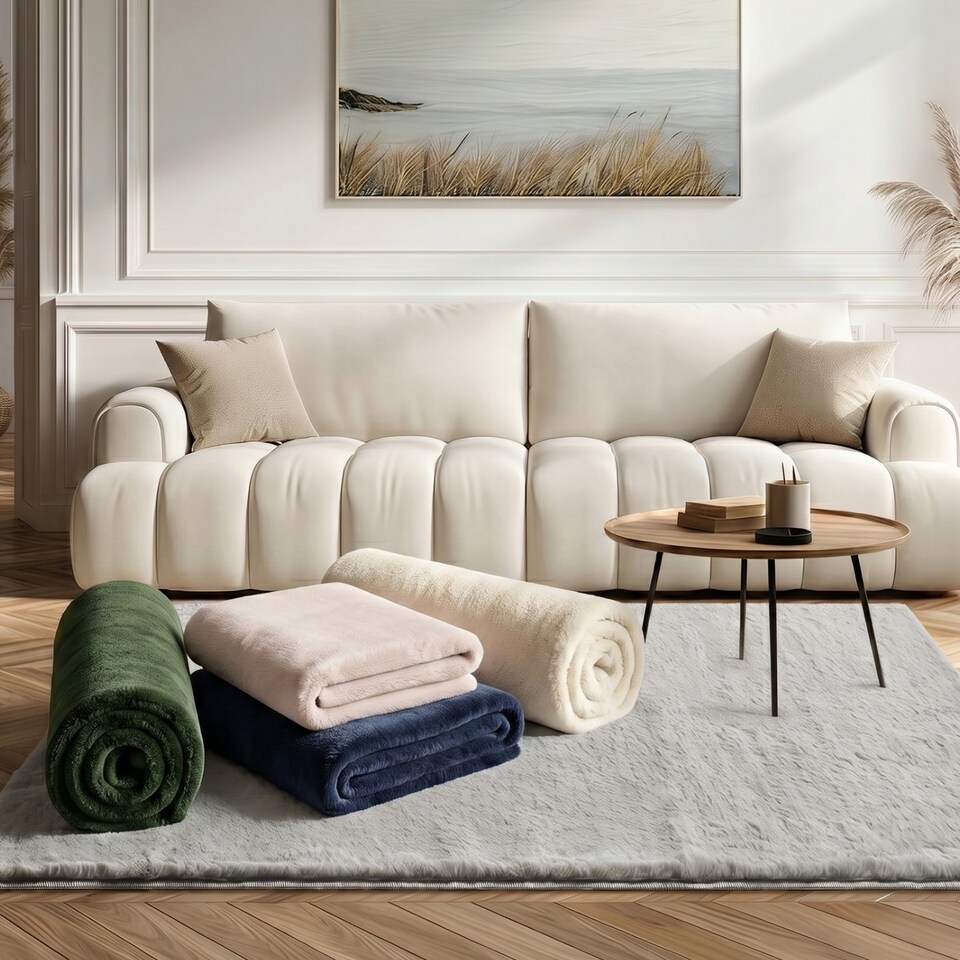 image 1 of Softie Short Pile Faux Fur Living Room & Bedroom Rug