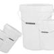 image 2 of 2 x White Strong 20L Hard Wearing Plastic Buckets With Tamper Evident Lids & Handles