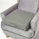 image 2 of Homescapes Grey Quilted Cotton Armchair Booster Cushion Cover | Grey | Charcoal Grey | 50 x 50 x 10 cm
