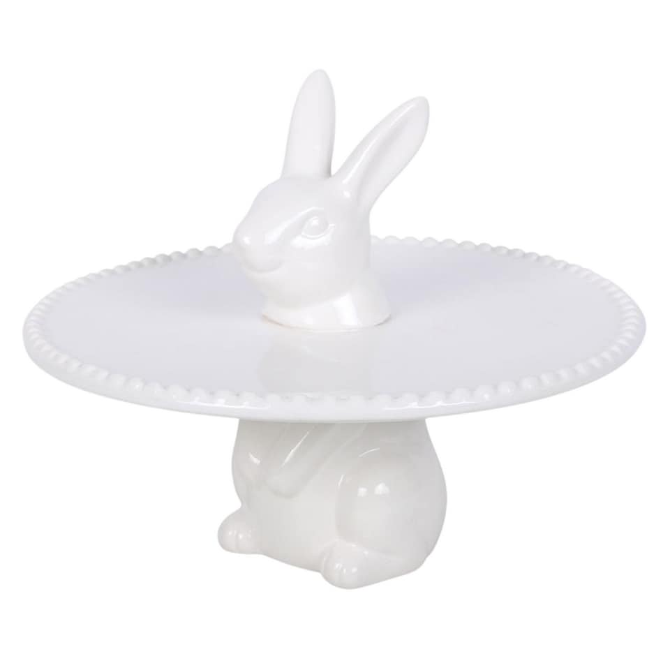 image 1 of Something Different Rabbit Cake Stand | White | White | One Size | 1