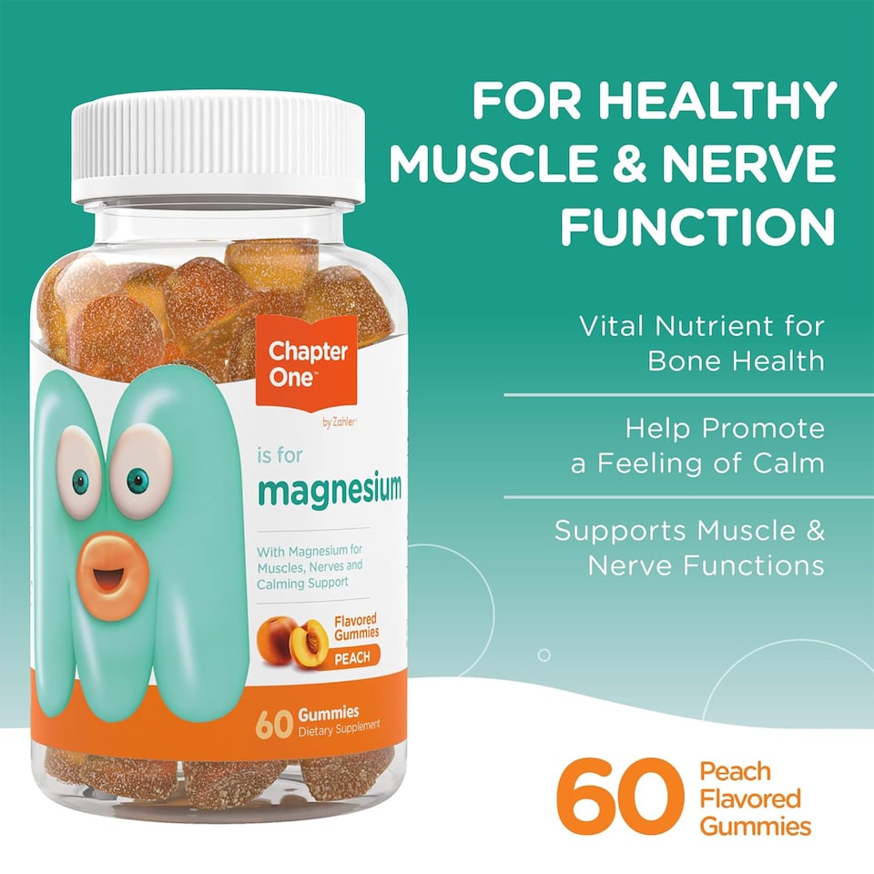 image 1 of Chapter One, Magnesium Gummies, Peach, 60c