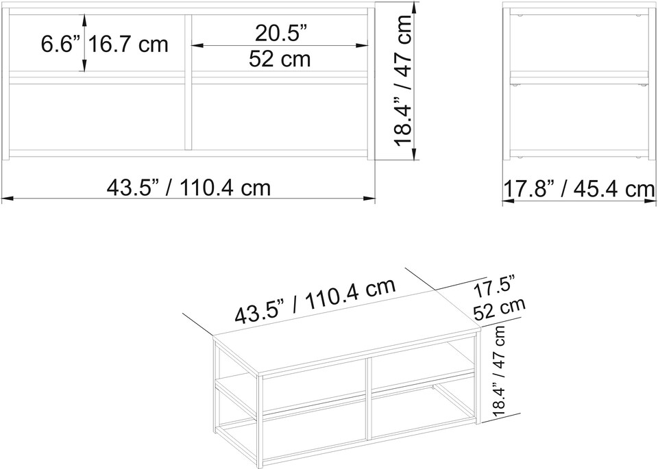 image 1 of Decorotika Forteus Coffee Table with Metal Frame - 110.4 cm L x 47 cm H x 52 cm D