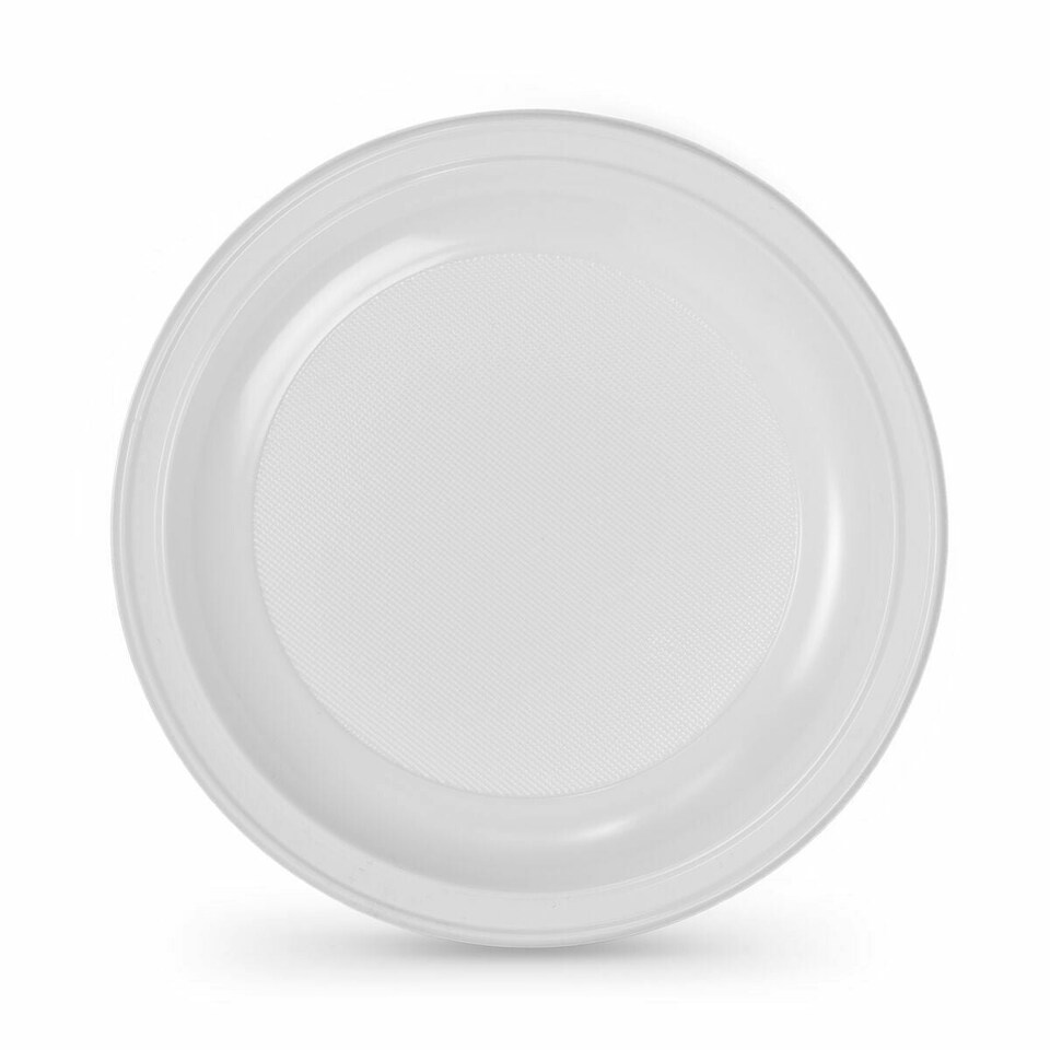 image 1 of Set of reusable plates Algon Circular White Plastic 22 x 22 x 1,5 cm (6 Units) N/A