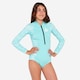 image 1 of Decathlon Girls Surfing Front Zip Long Sleeve One-Piece Swimsuit