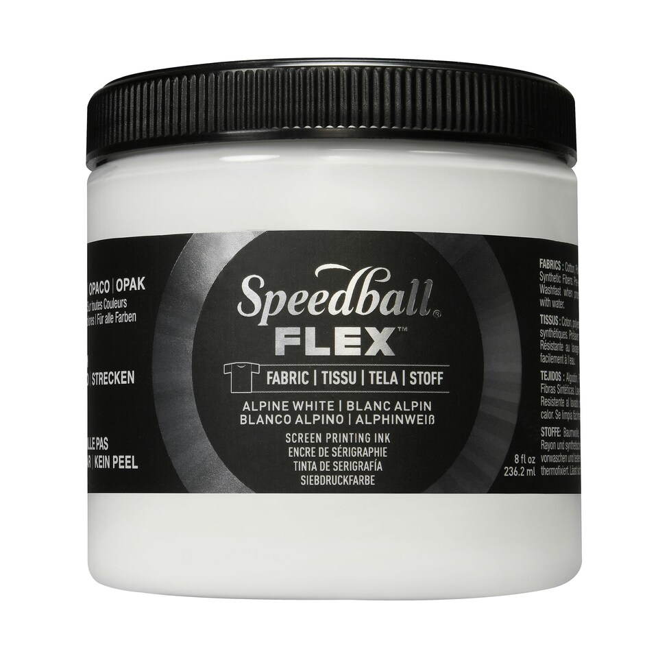 image 1 of Speedball Flex Screen Printing Fabric Ink, Alpine White, 8oz