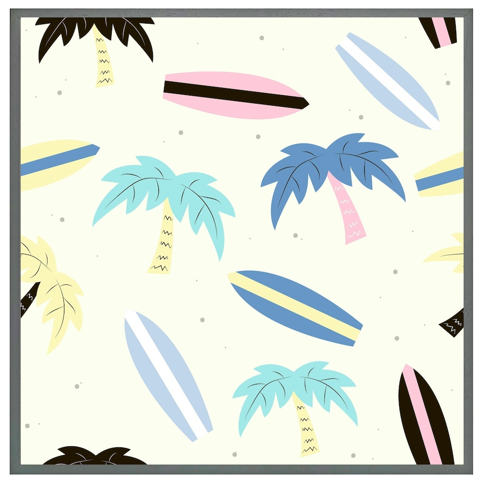 image 1 of Surf boards & palm trees (Picutre Frame) Brown | XL