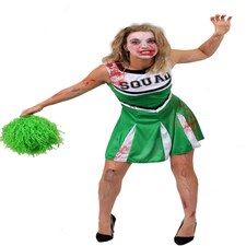 Green Zombie Cheerleader Costume Green | L