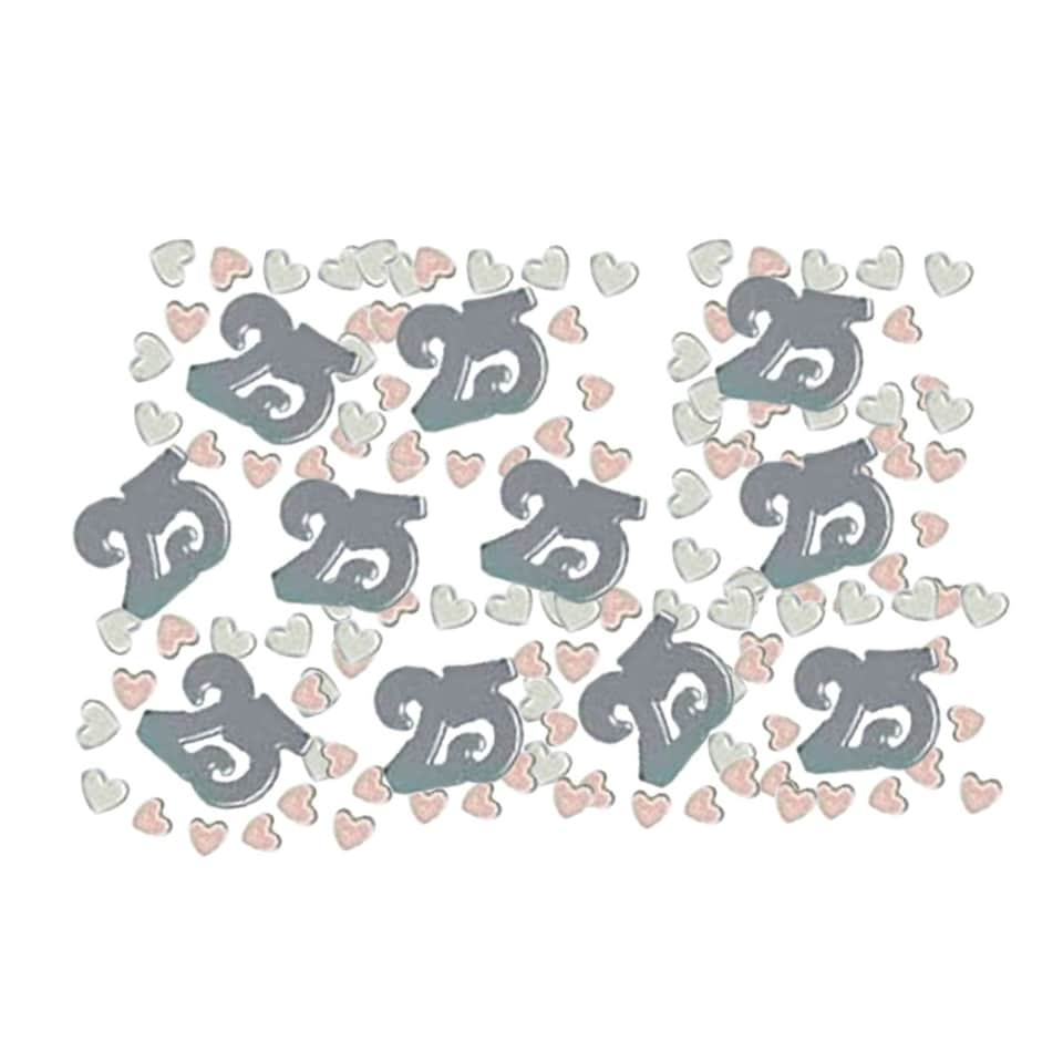 image 1 of Amscan Anniversary Confetti - 25th - Silver - One Size