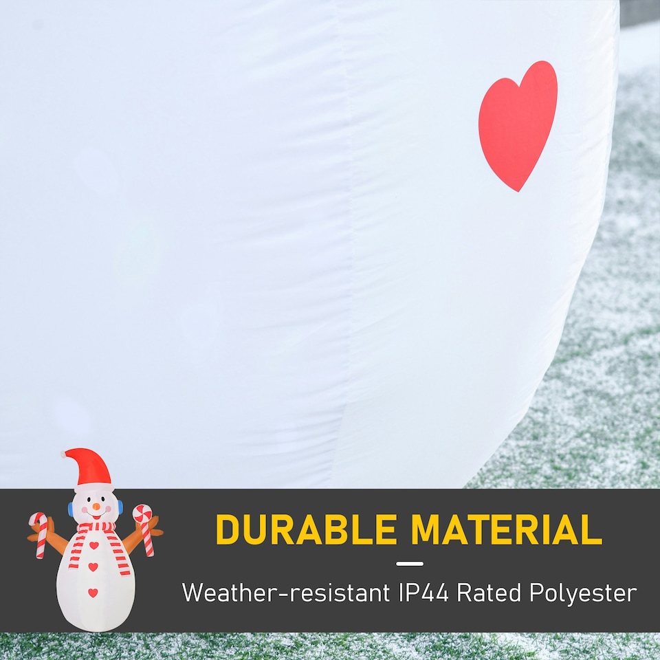 image 1 of HOMCOM Christmas Inflatable Snowman, Rotating Lighted Indoor Outdoor Decoration