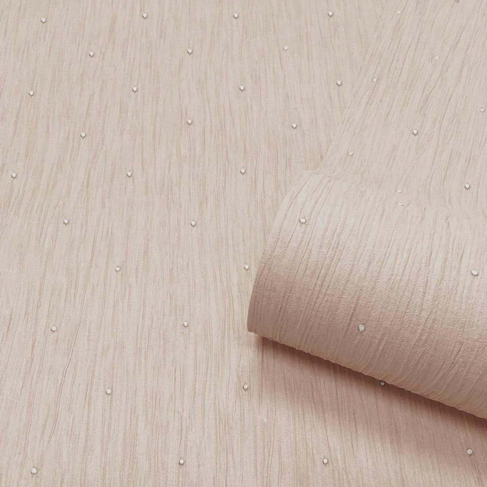 image 1 of Belgravia Tiffany Pearl Textured Wallpaper - Blush - 10m x 53cm Pink