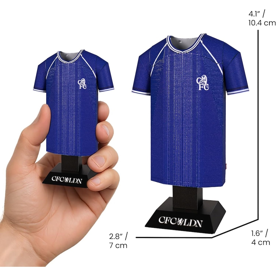 image 1 of RadStuff Metal Alloy Football Shirt - Retro Chelsea 2000/01 Home Alloy Shirt
