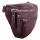 image 3 of Lorenz Womens Grained PU Leather Bumbag Waist Clutch Bag with Detachable Strap | Red | Burgundy