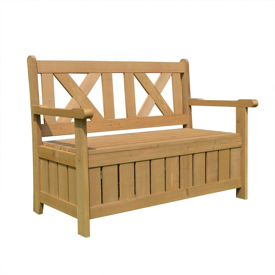 image 1 of Darcy Garden Wooden Storage Bench - Natural