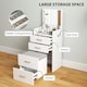 image 5 of HOMCOM 3 in 1 Dressing Table Vanity Desk with Mirror and Cushioned Stool White