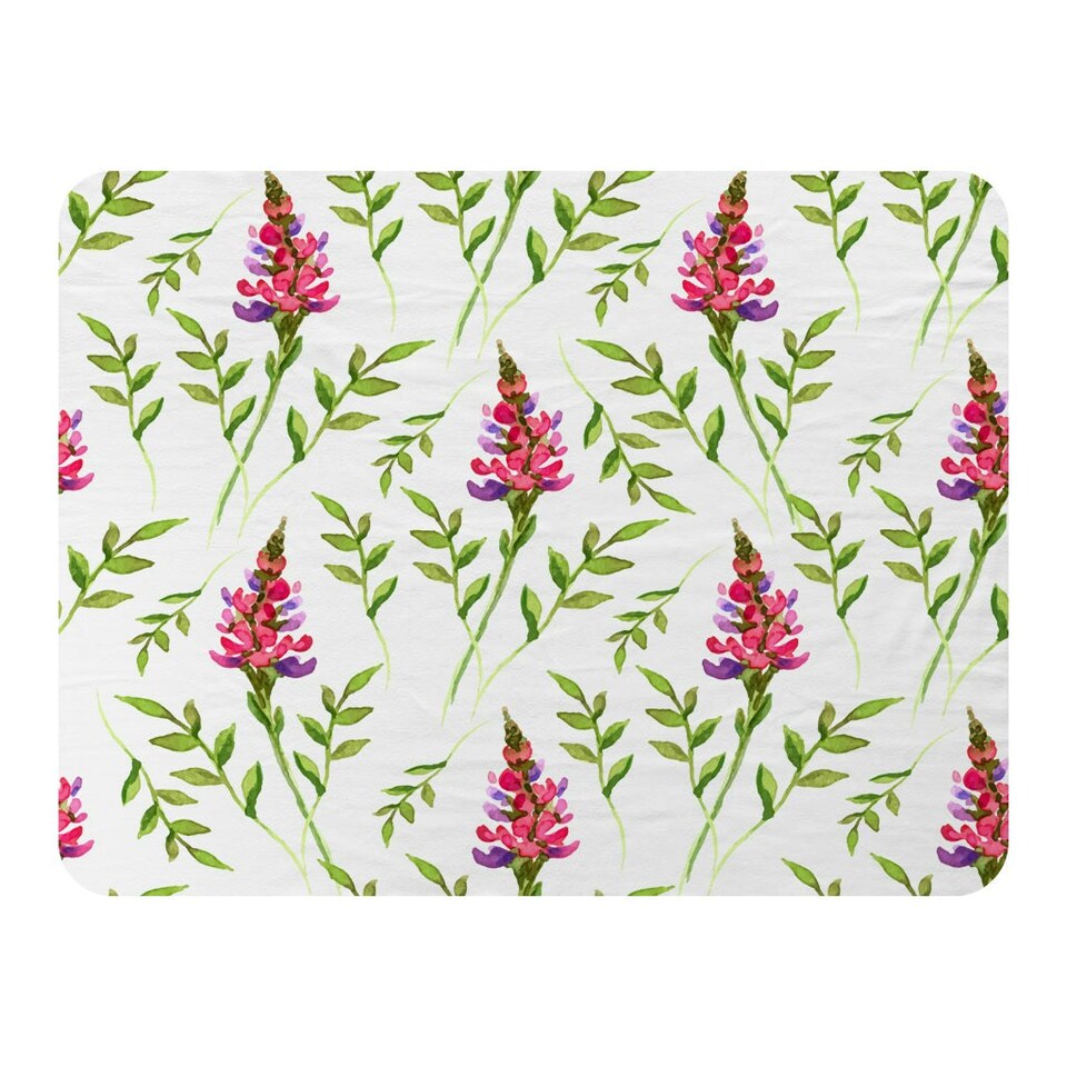 image 1 of Pink & Green Leaves (Blanket)