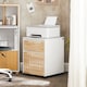 image 4 of SoBuy Mobile File Cabinet Printer Stand with 2 Drawers, White & Natural Wood, 17.7x17.7x23.2 inches, 19 kg - ASK06-WN