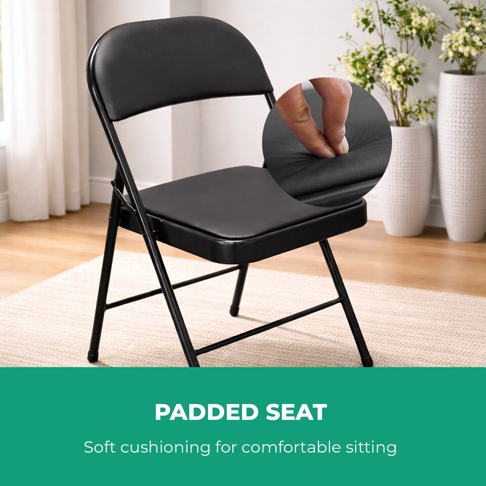 image 1 of Royalford Heavy Duty Folding Padded Chair, Pack of 2