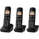 image 2 of Panasonic KX-TGC413EB Black Digital Cordless Phone With Triple Handsets