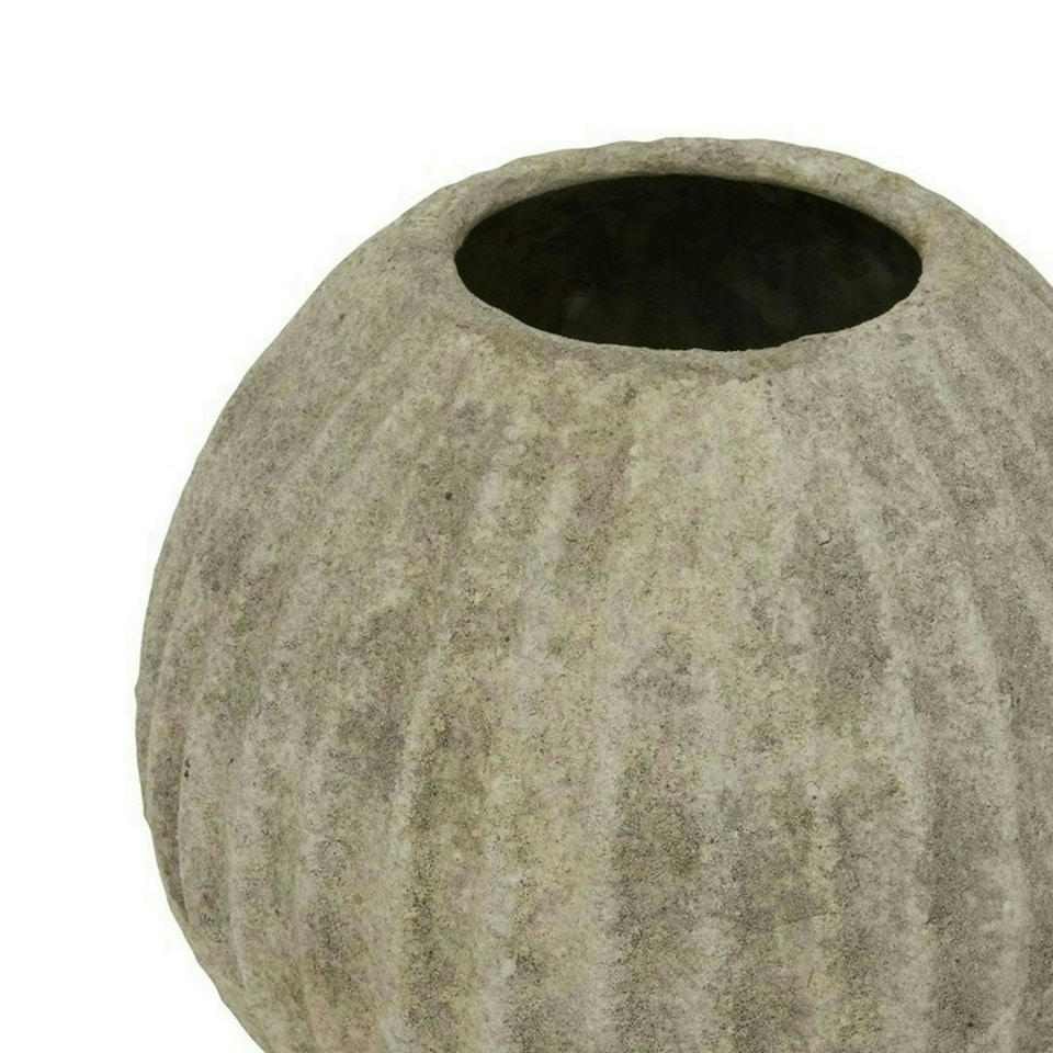 image 1 of Catania Round Vase - Ceramic - L22 x W22 x H18 cm - Light Grey Grey