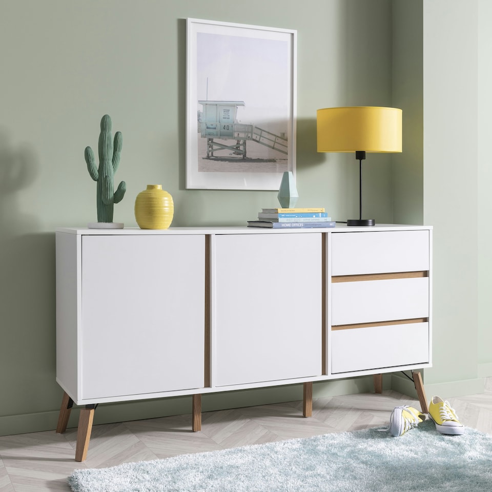 image 1 of Otto Sideboard Large 2 Door with Drawers in Grey | Grey