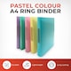 image 3 of Pack of 10 Multi Pastel Colours A4 Ring Binders | Multi | 10