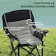 image 3 of Outsunny Camping Chair for Adults, Padded Folding Chair, Olive Green 