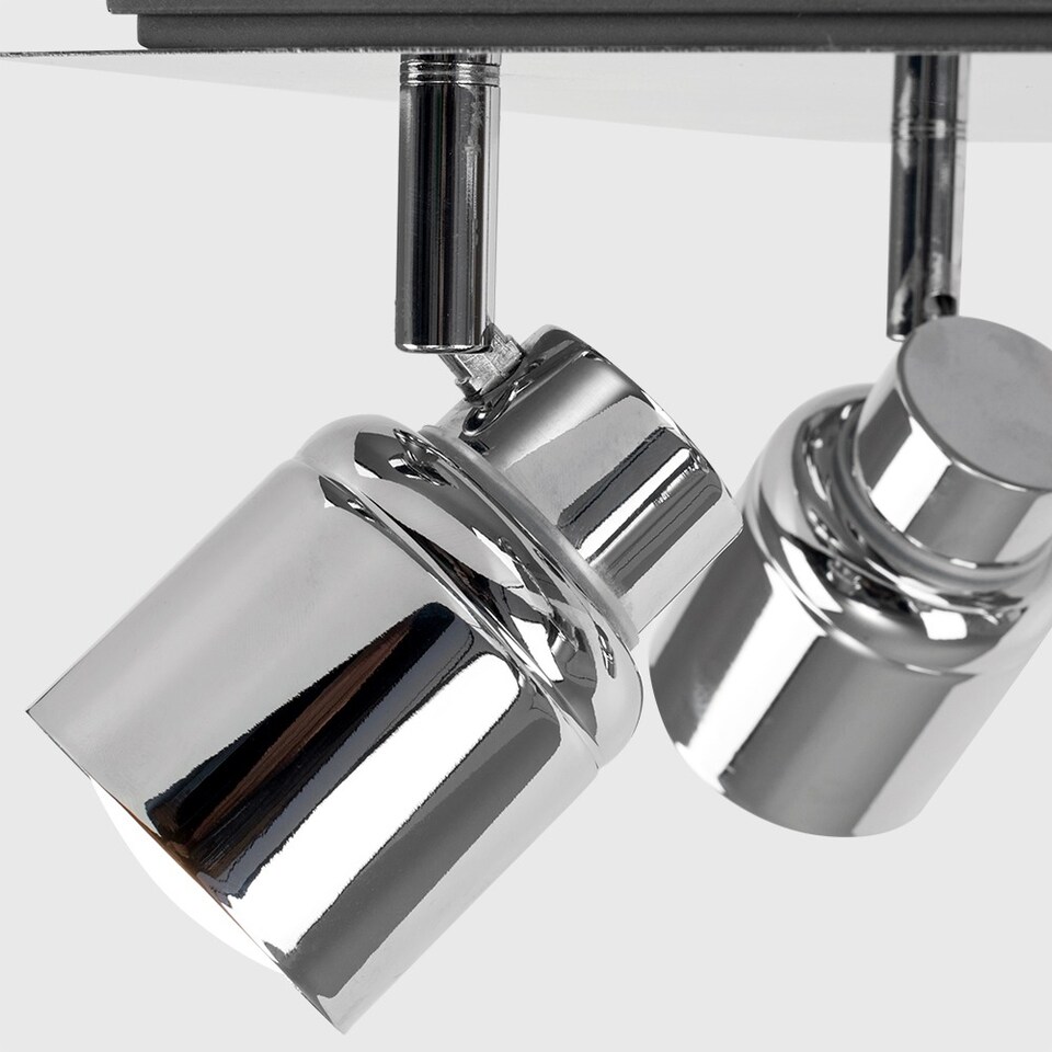 image 1 of ValueLights Benton Chrome IP44 Square Bathroom Ceiling Light | Chrome