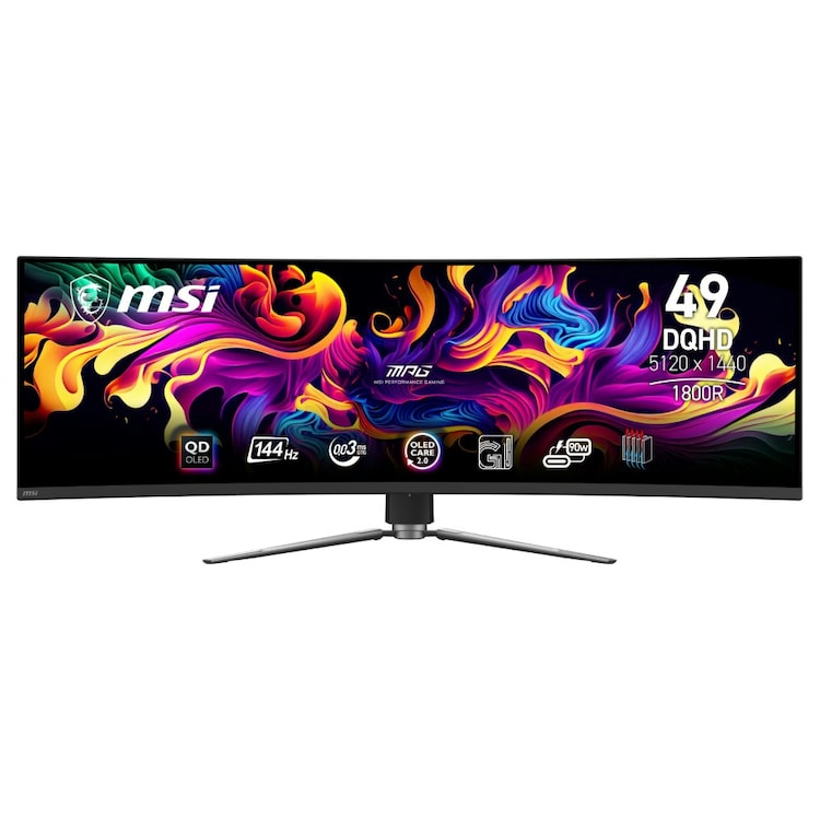 Msi Mpg 491Cqp 49" Dual Quad Hd Oled 144Hz Curved Gaming Monitor