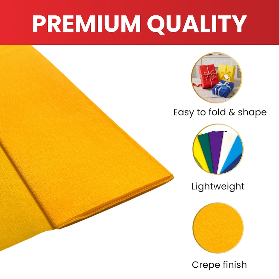 image 1 of Pack of 5 Baby Blue Crepe Paper Sheets 50cm x 2m 17GSM 35% Stretch Craft Paper