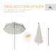 image 4 of Outsunny 2.2m Tilt Garden Parasol Beach Umbrella Patio Sun Shade Cream White
