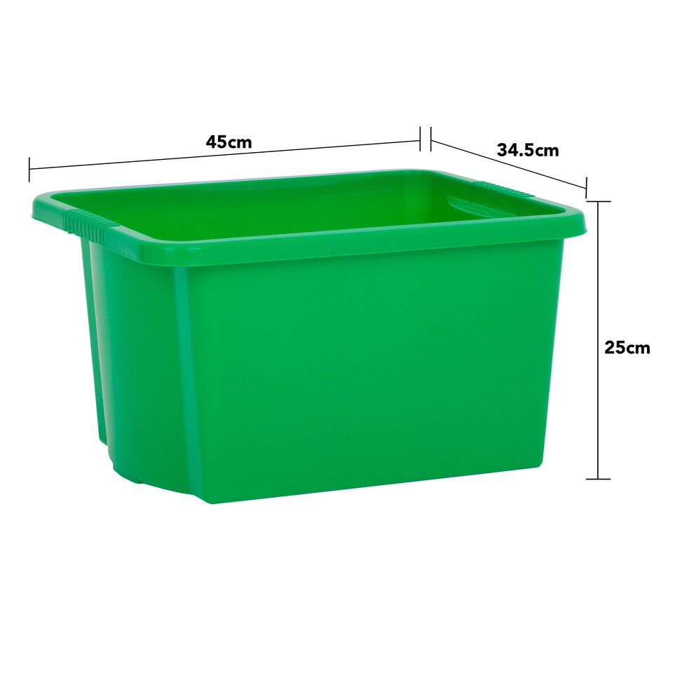image 1 of Wham Stack & Store 4 x 30L Plastic Storage Boxes | Green | 4