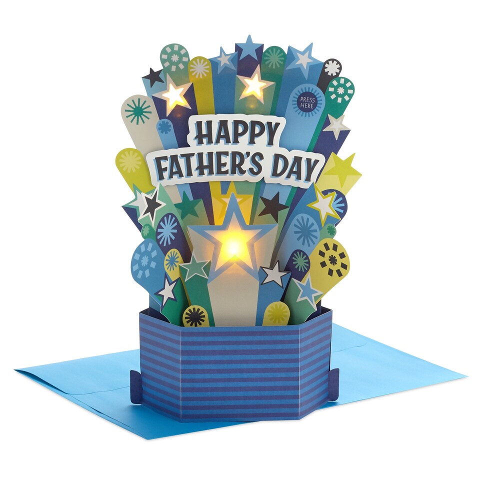 image 1 of Hallmark Musical And Light Up Father's Day Card - 3D Pop-Up Design