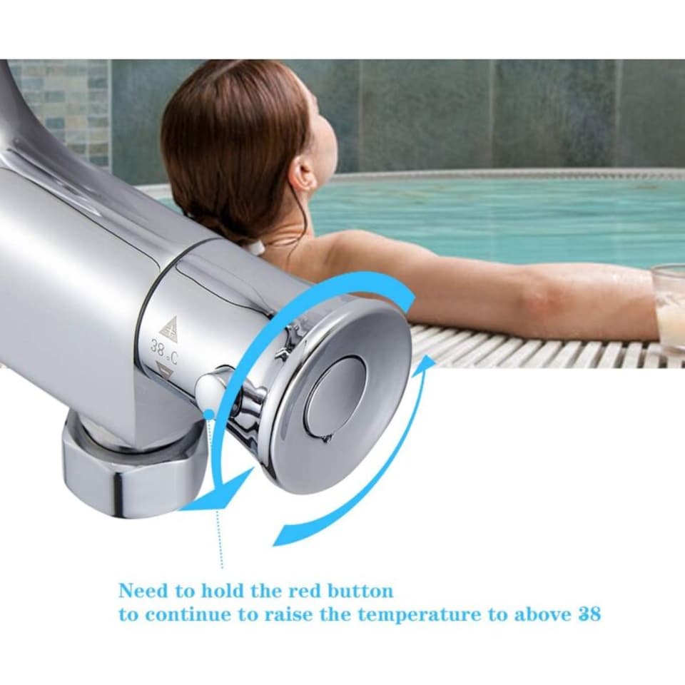 Sent Buton Thermostatic bathtub mixer, thermostatic bath shower faucet with ...