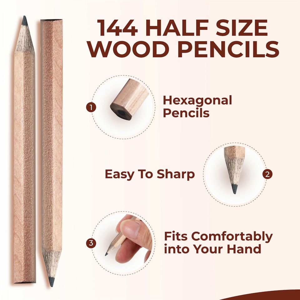 image 1 of Pack of 144 Half Size Pencils by Janrax