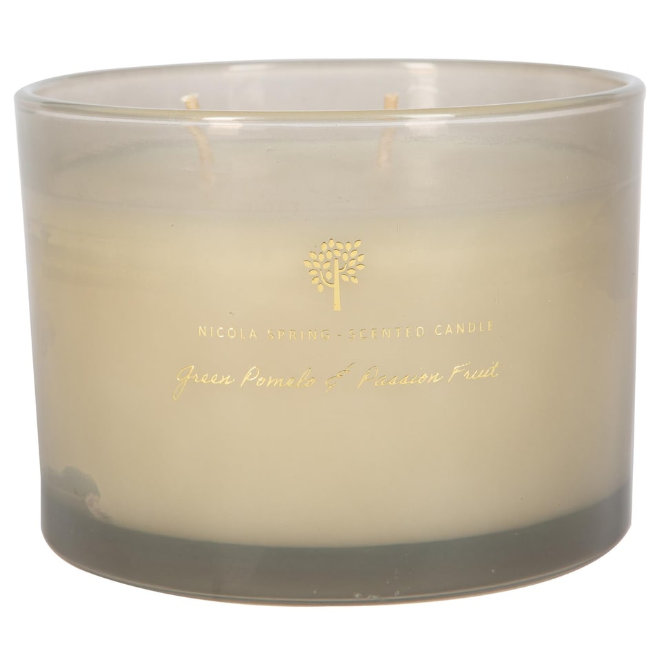 image 1 of Nicola Spring Soy Wax Scented Candle - 350g - Green Pomelo & Passion Fruit | Grey | Grey