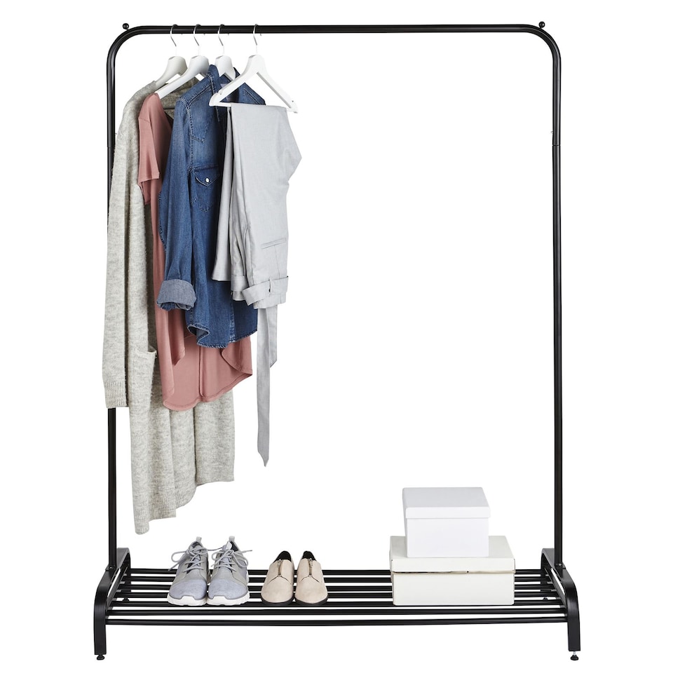 image 1 of House of Home Clothes Rail Garment Rack With Shoe Storage Shelf Adjustable Feet Easy Build